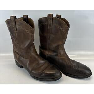 Ariat Mens Heritage Roper Round Toe Cowboy Boots Brown Leather 35525 Size 12 EE